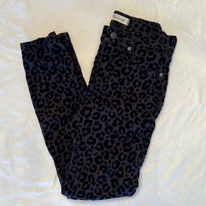 Madewell 9" Mid-Rise Skinny Jeans Leopard Flocked Velvet Size 24